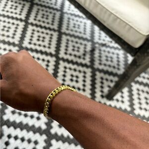 8mm 8inch  Miami Cuban link bracelet gld